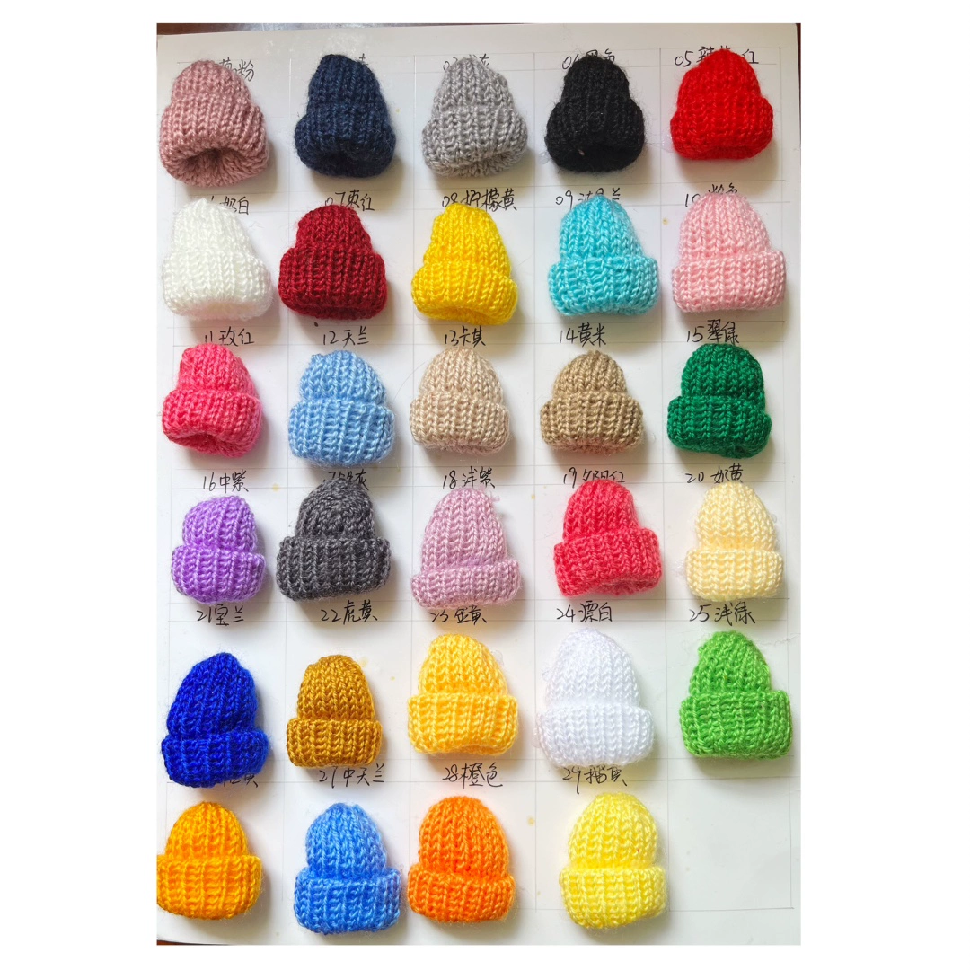 Корейская версия цветной мини-шапки ручной работы шерстяная собака мини вязаная шапка DIY украшения маленькая шапка на месте