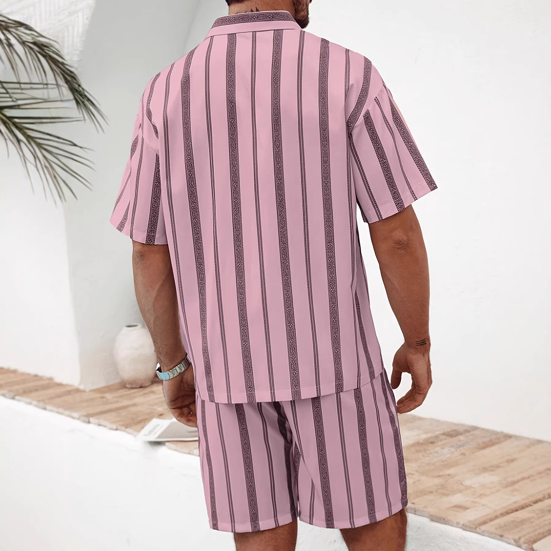 Men's 3D Printed Short Sleeved Shirt And Shorts Two Piece Set Simple And Stylish Casual Everyday European Size_viptrois.com