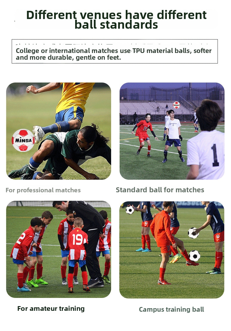 Soccer Ball For Kids Training And Competition Size 4 And 5_voghion.com
