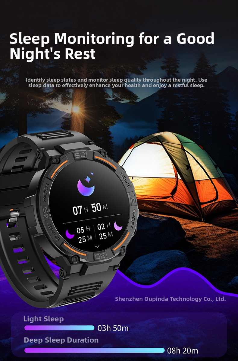 Smartwatch con luce LED, monitoraggio della frequenza cardiaca e della pressione sanguigna, schermo grande da 1,52 metri, impermeabile, chiamate Bluetooth, nuovo._voghion.com