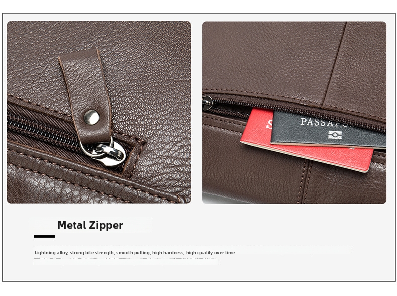Men's Genuine Leather Bag Large Capacity Soft Multi-Functional Wristlet Retro Clutch Trendy Bag_voghion.com