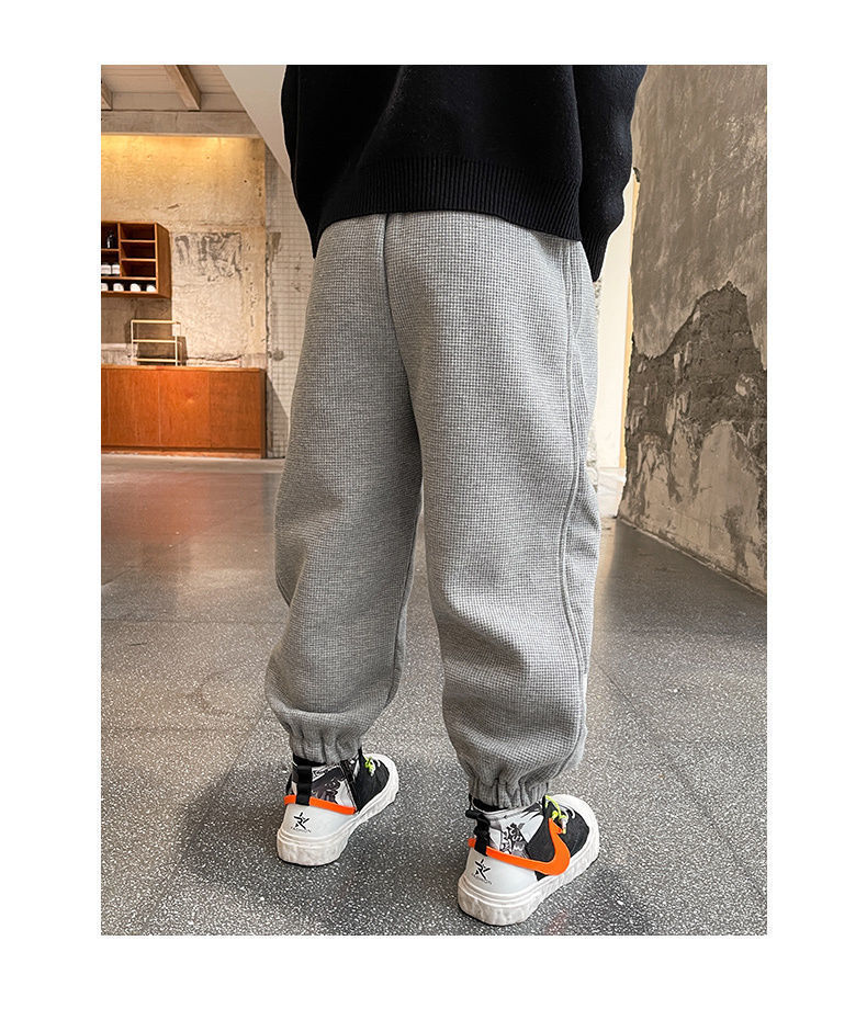 Waffelstrick Hose Für Jungen Bequeme Freizeithose Für Kinder_voghion.com