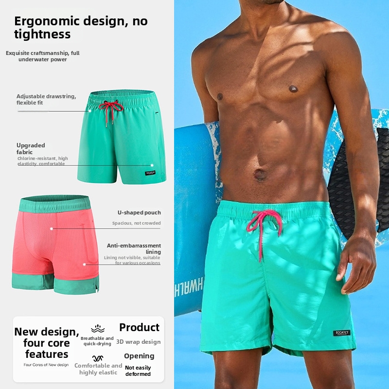 Men's Quick-dry Swim Shorts With Double Layer For Beach & Surf_voghion.com