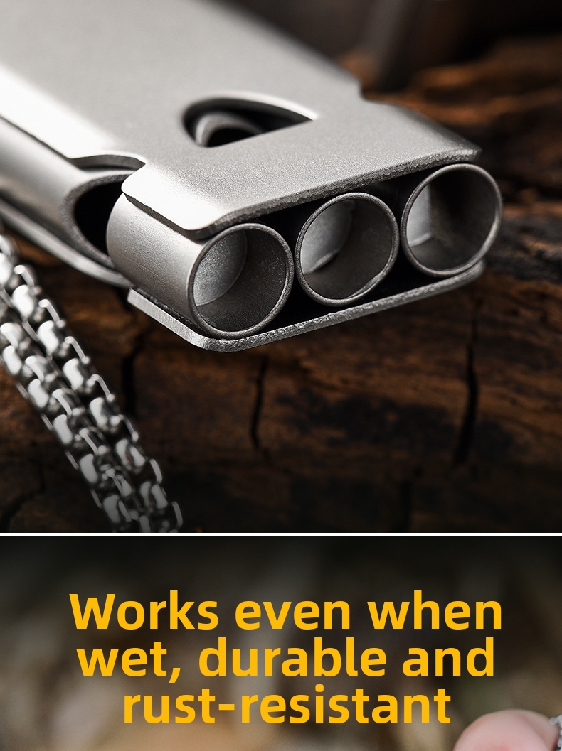 Överlevnadspipa i titan med tre rör för utomhusbruk_voghion.com