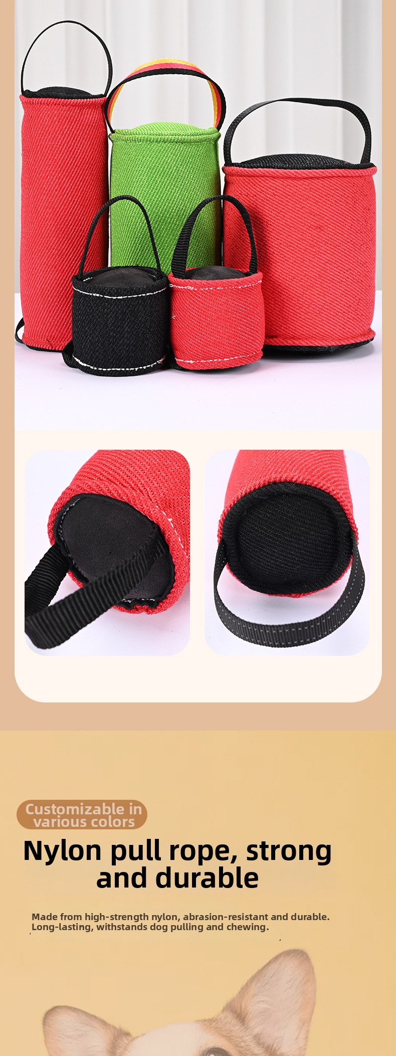 Durable Dog Training Tug Toy And Chew Bag For Agility Training_voghion.com