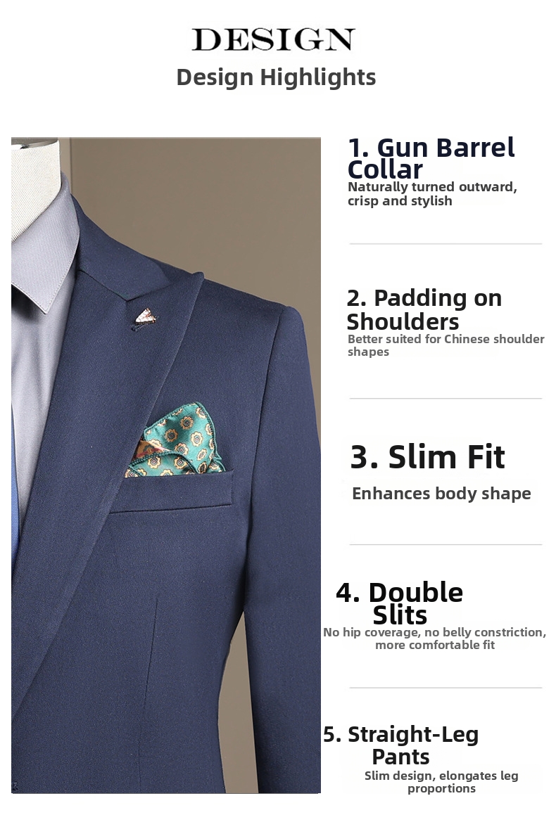 Luxury Men's Formal Suits Set - Best Man Casual Business Wedding Attire Wrinkle Resistant High End Skinny Board_viptrois.com