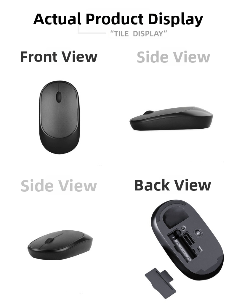 Wireless Bluetooth Mouse Slim Bamboo Design For Laptop Office_voghion.com