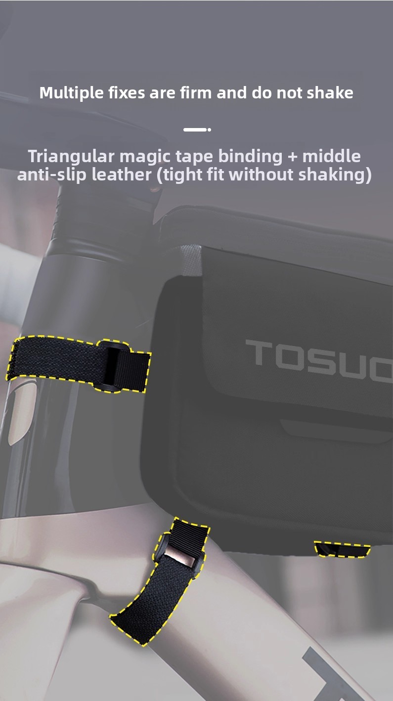 Bolsa de quadro para bicicleta impermeável com porta telemóvel_voghion.com