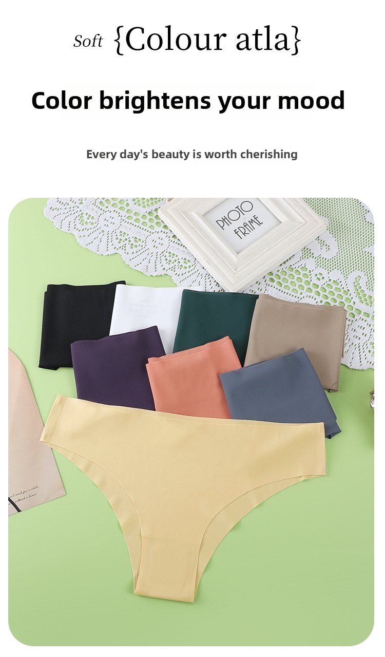Women's Seamless Ice Silk Bikini Briefs Breathable Underwear_voghion.com