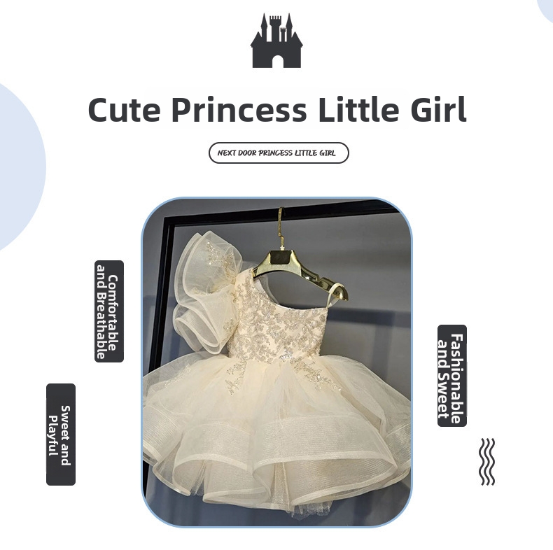 Vestido de princesa de tul para fiesta navidad y cumpleaños_voghion.com