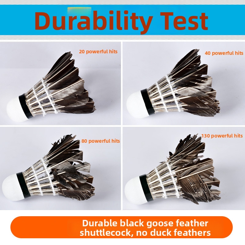 12 Pack Badminton Shuttlecocks Goose Feathers Windproof Durable Stable For Indoor Outdoor Competitions 76 Speed_voghion.com