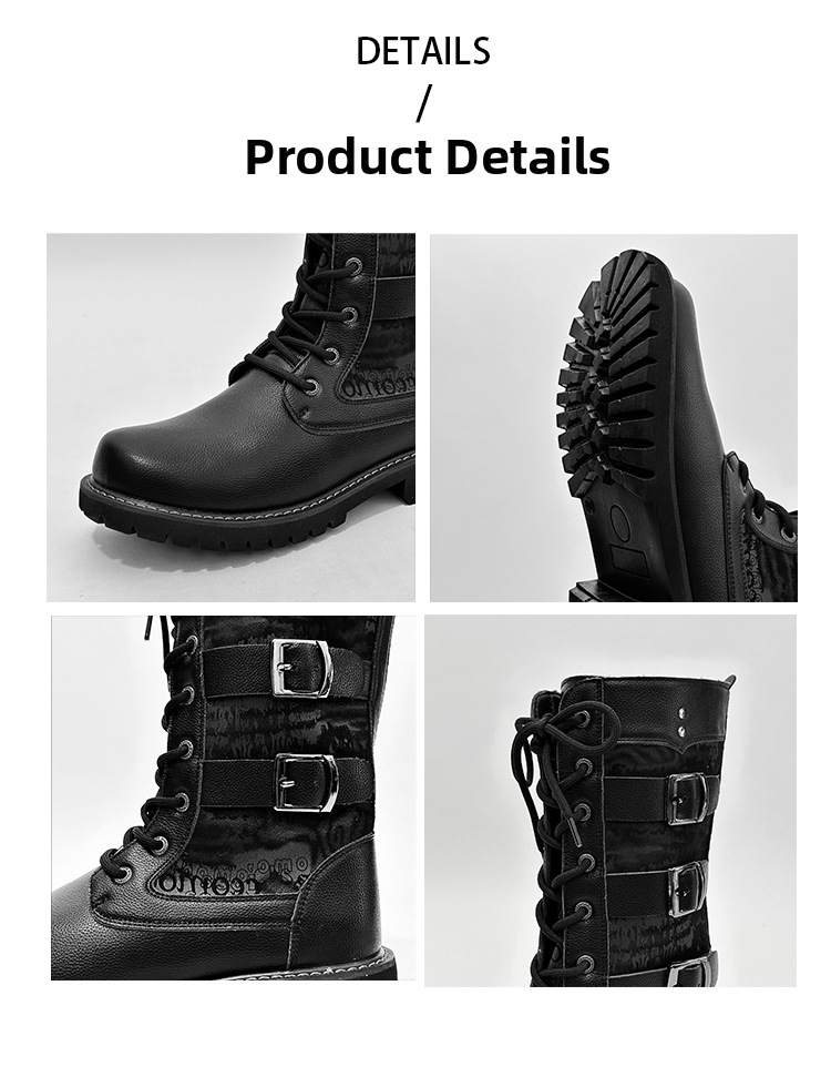Herr combat boots med snörning i trendig martin stil_voghion.com