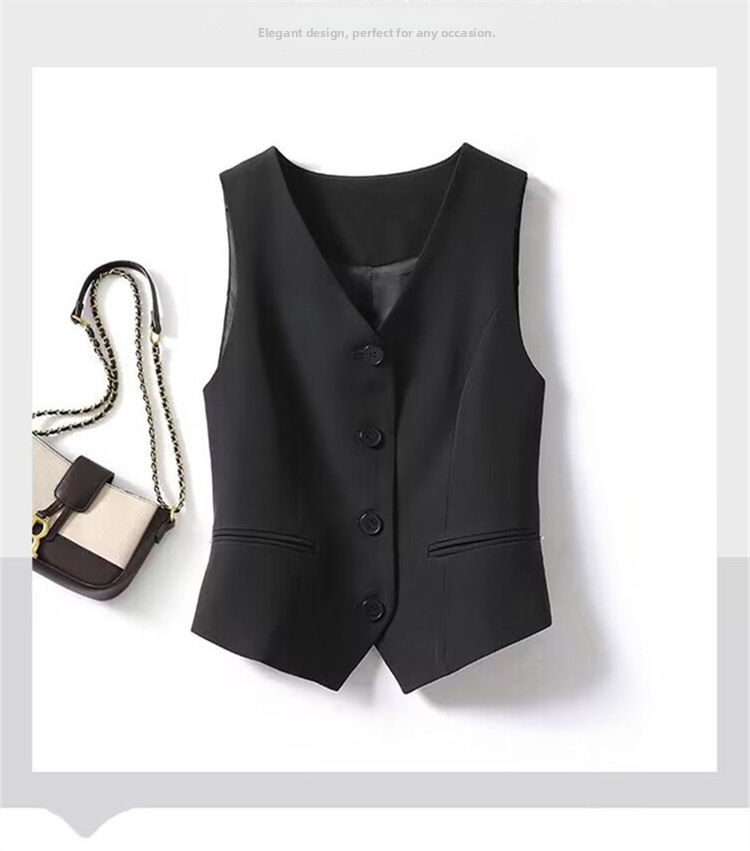 Chaleco de mujer slim fit azul entallado para primavera otoño_voghion.com