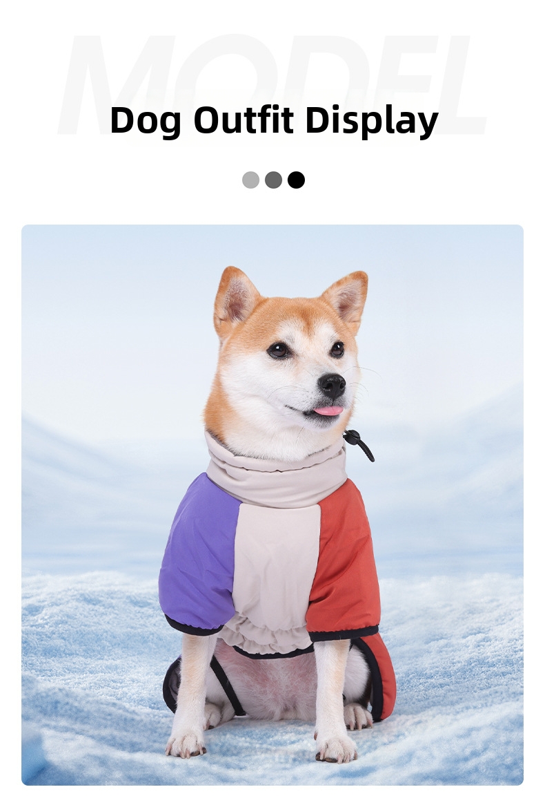 Gilet doudoune réfléchissant pour chien avec col haut chaud_voghion.com
