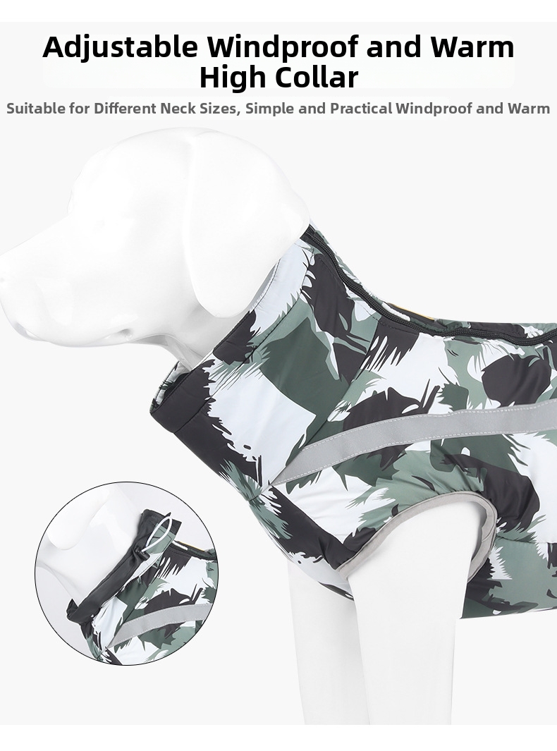 Winter Windproof Dog Jacket Reflective Padded Vest For Large Dogs_voghion.com