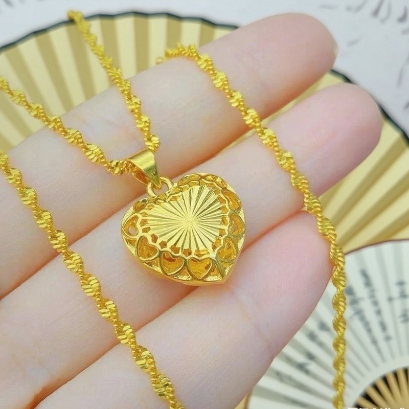 中国の金店と同じスタイルのサンドゴールドレディースペンダントラブそろばん福袋模造ゴールド鎖骨ネックレスハイエンドネックレス|undefined