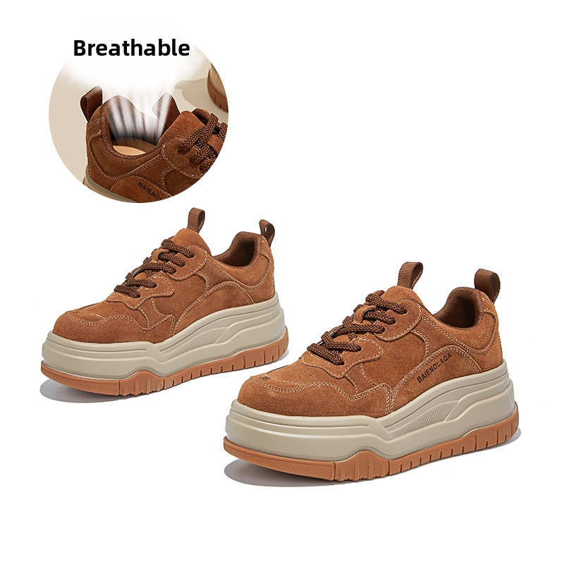 Women's White Thick Soled Sneakers Height Increasing Retro Style Plastic Sheet Sole Spring New Fashion Sports Shoes_voghion.com