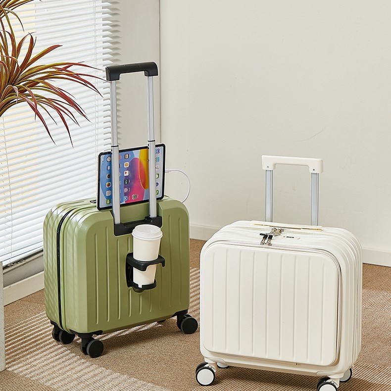 Lichtgewicht handbagagekoffer met opening aan de voorkant, compact formaat, multifunctioneel, diep opbergvak, reiskoffer voor mannen en vrouwen, 18 inch x 20 inch._voghion.com