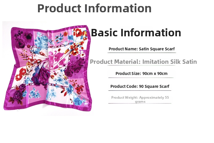 Foulard quadrato in seta per donna sciarpa di raso autunno_voghion.com