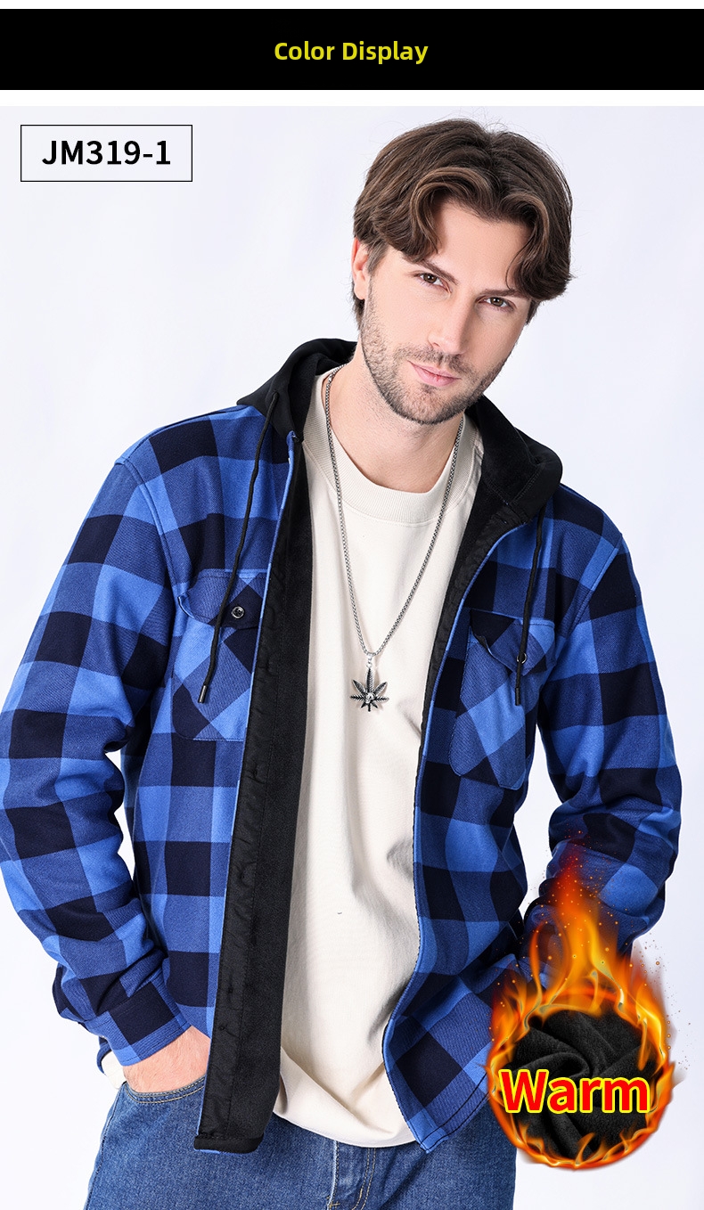 Camicia uomo flanella con cappuccio stile vintage a quadri_voghion.com