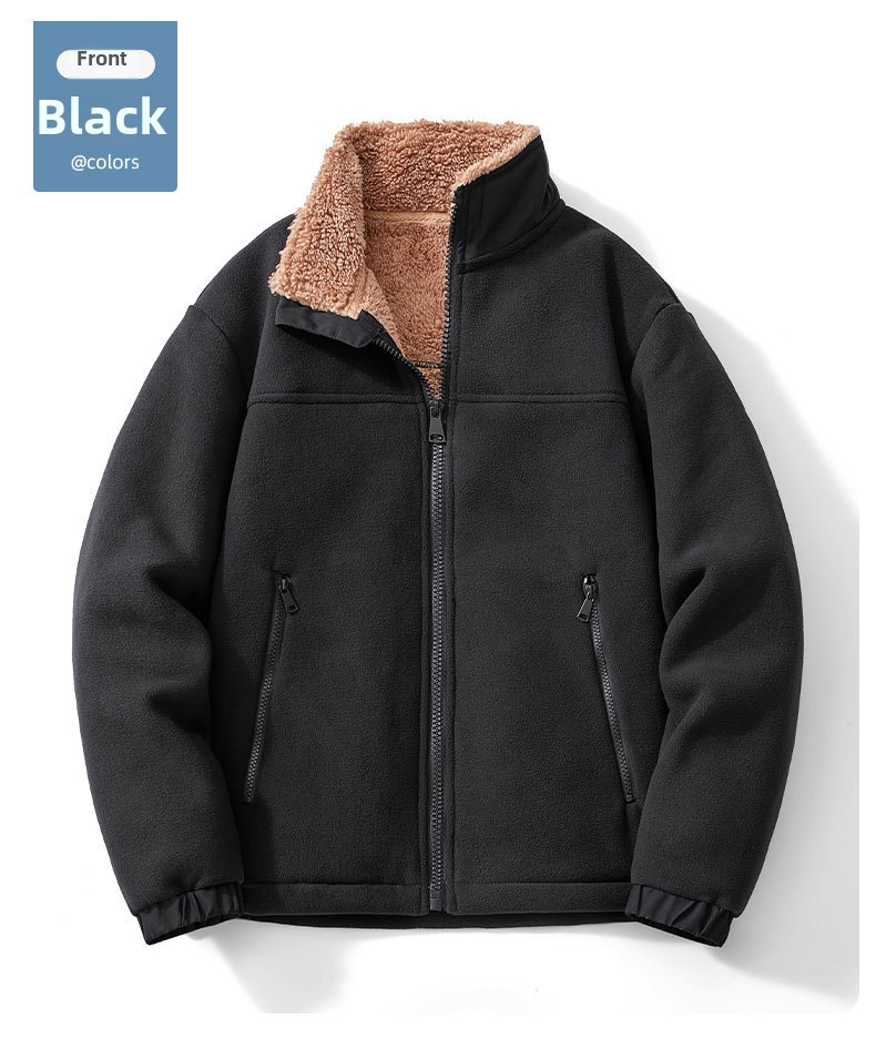 Giacca in pile da uomo con collo a lupetto – cappotto invernale_voghion.com