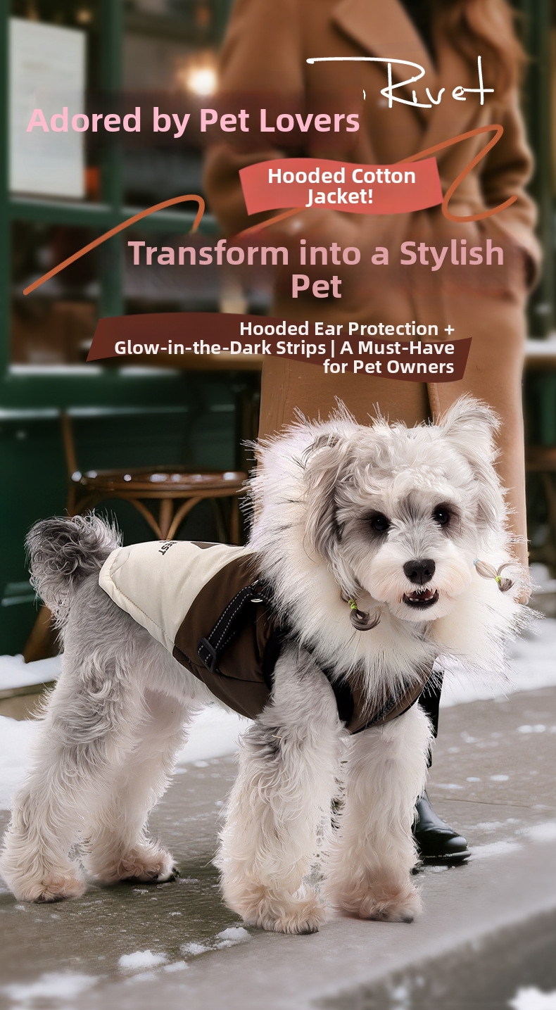 Winter Dog Hooded Jacket Fleece Lined Windproof Pet Parka Warm_voghion.com