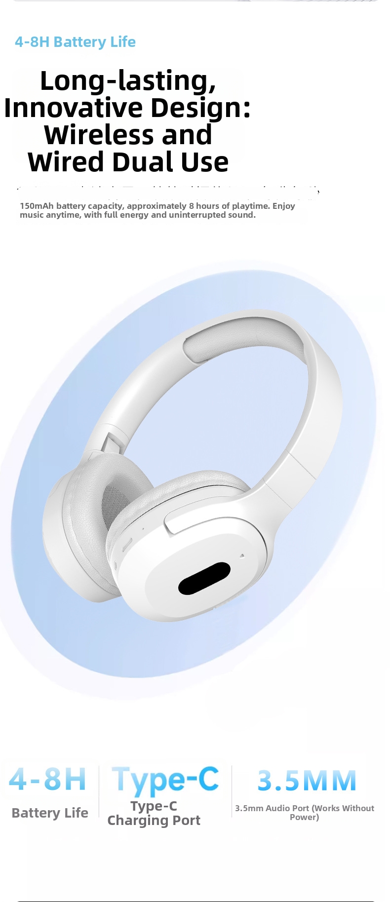 Écouteurs Bluetooth sans fil avec basses puissantes et rétractables pour téléphones portables - Vente directe d'usine - Offre transfrontalière en gros_voghion.com