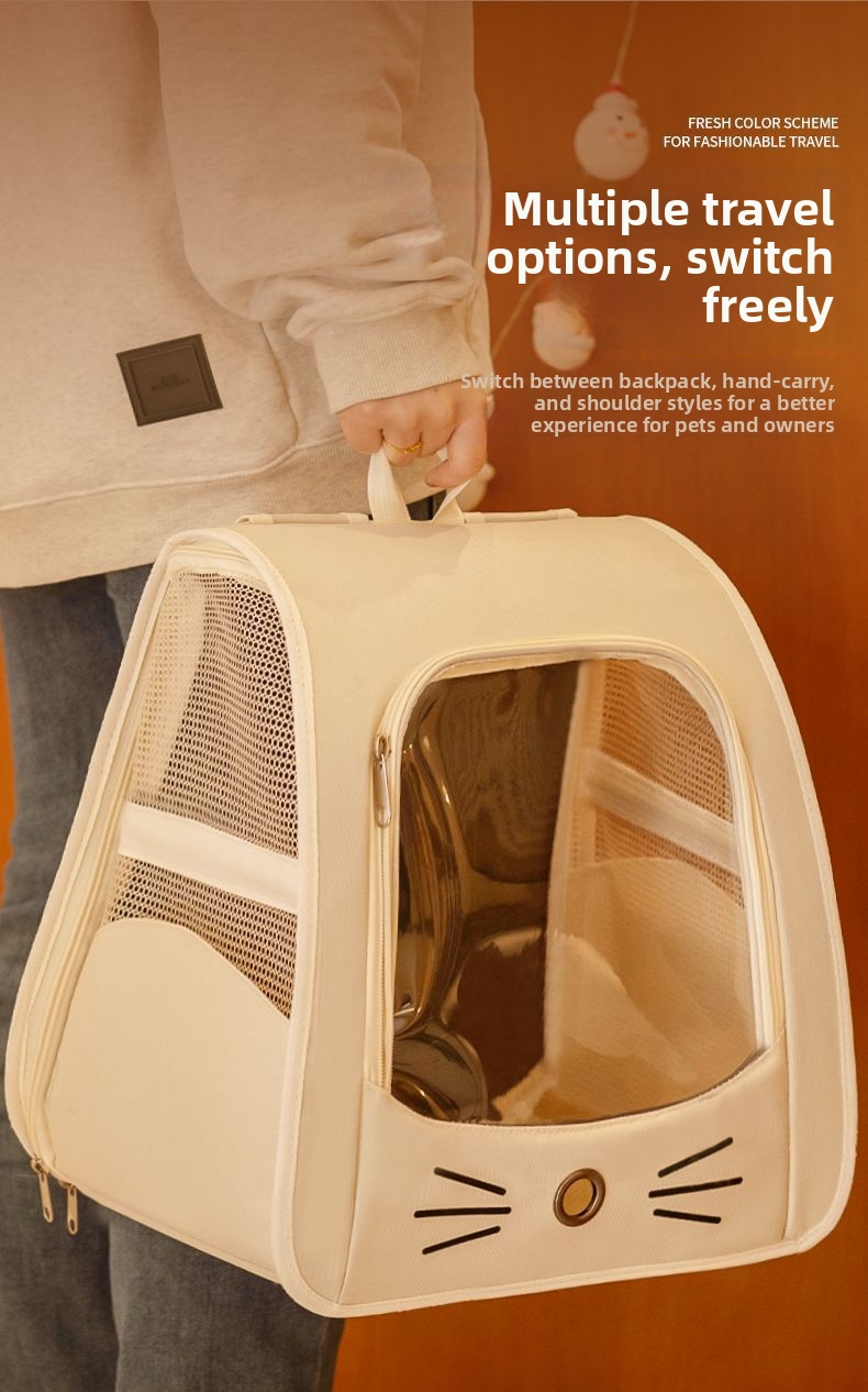 Anti-scratch Pet Backpack Cat Carrier For Travel And Comfort_voghion.com