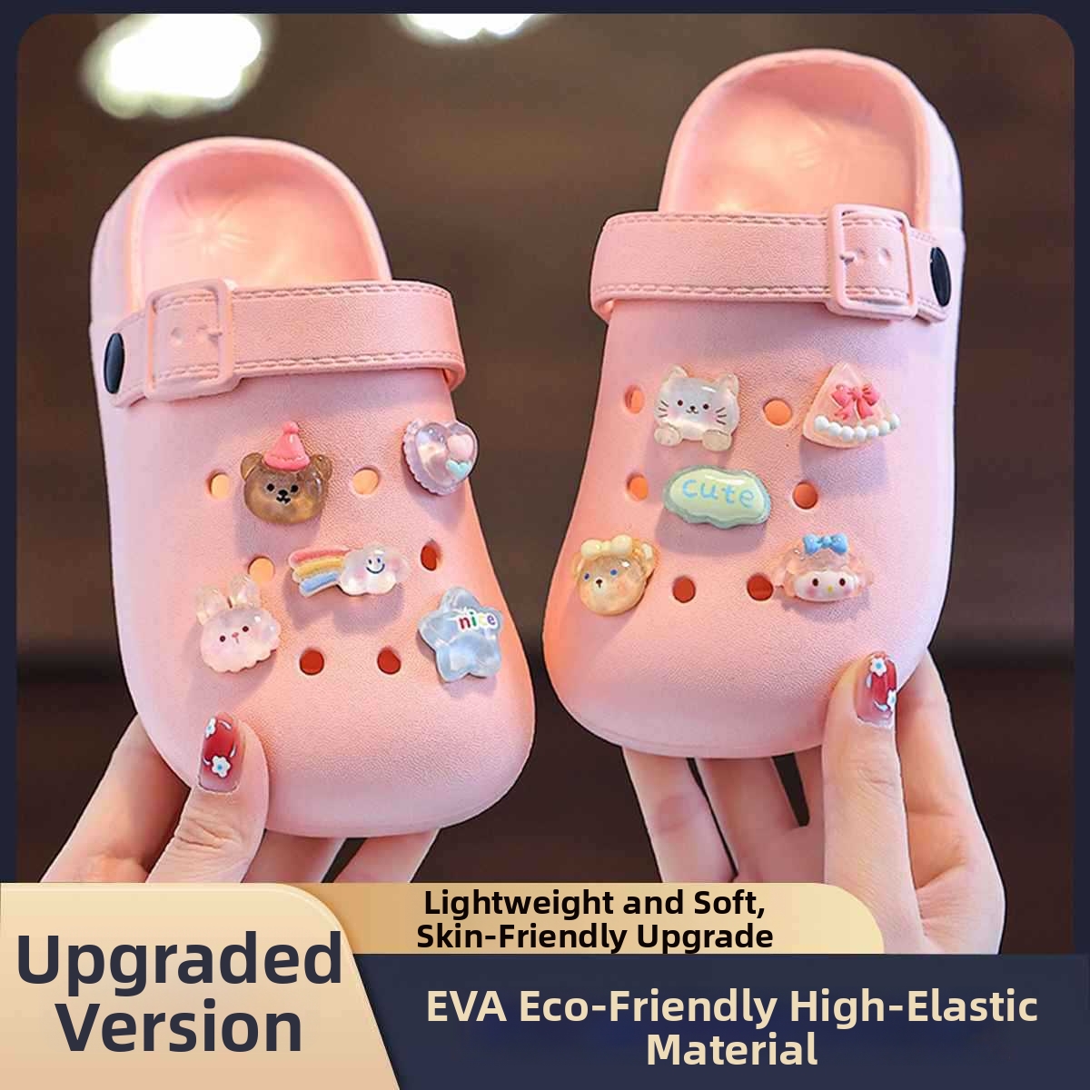 Pantufas infantis Boken em EVA, novo modelo de verão para meninos e meninas, adequadas para uso interno no banheiro, para bebês e em casa._voghion.com