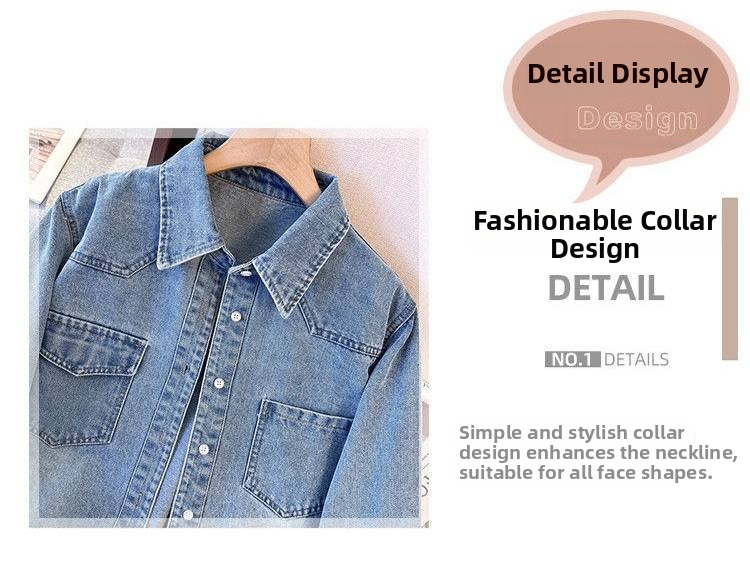 Women's Clothing Women's Retro Denim Shirt Jacket Loose Fit Casual Long Sleeved Blouse For Petite Figures Spring Autumn Style_ecoleips.com