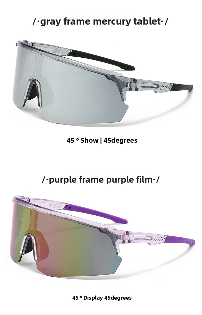 New Semi-Rimless Photochromic Sports Sunglasses, Running Cycling Wrap-Around Lens Outdoor Windproof Eyewear_desvips.com