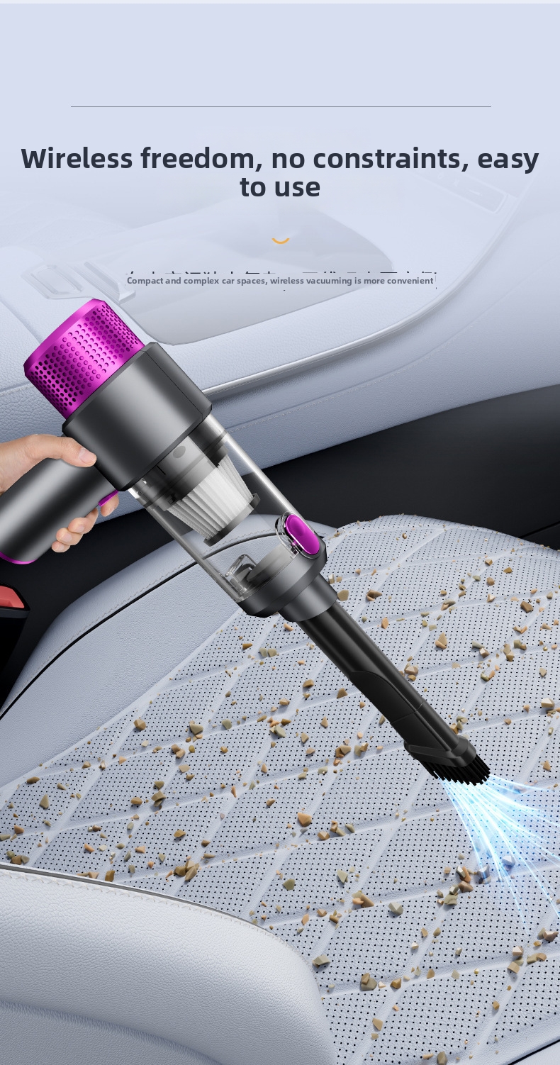 Portable Wireless Car Vacuum Cleaner With Power Display And Brush_voghion.com