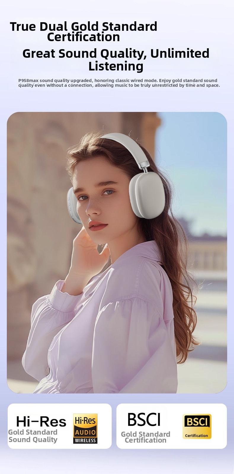 Wireless Over-ear Headphones Bluetooth Hi-fi Sound Foldable Design_voghion.com