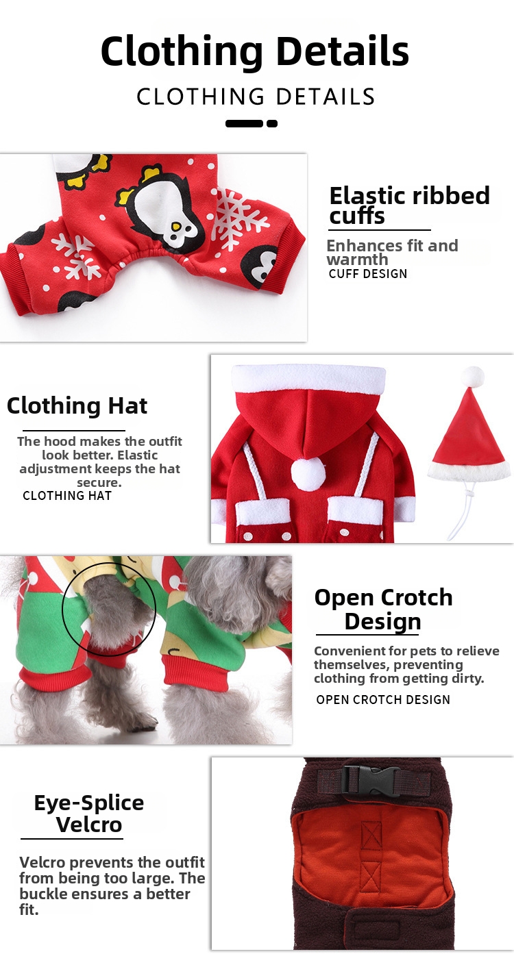 Trajes navideños, suministros para mascotas, ropa para perros, sombreros navideños para perros pequeños, medianos y grandes, bichón frisé y schnauzer._voghion.com