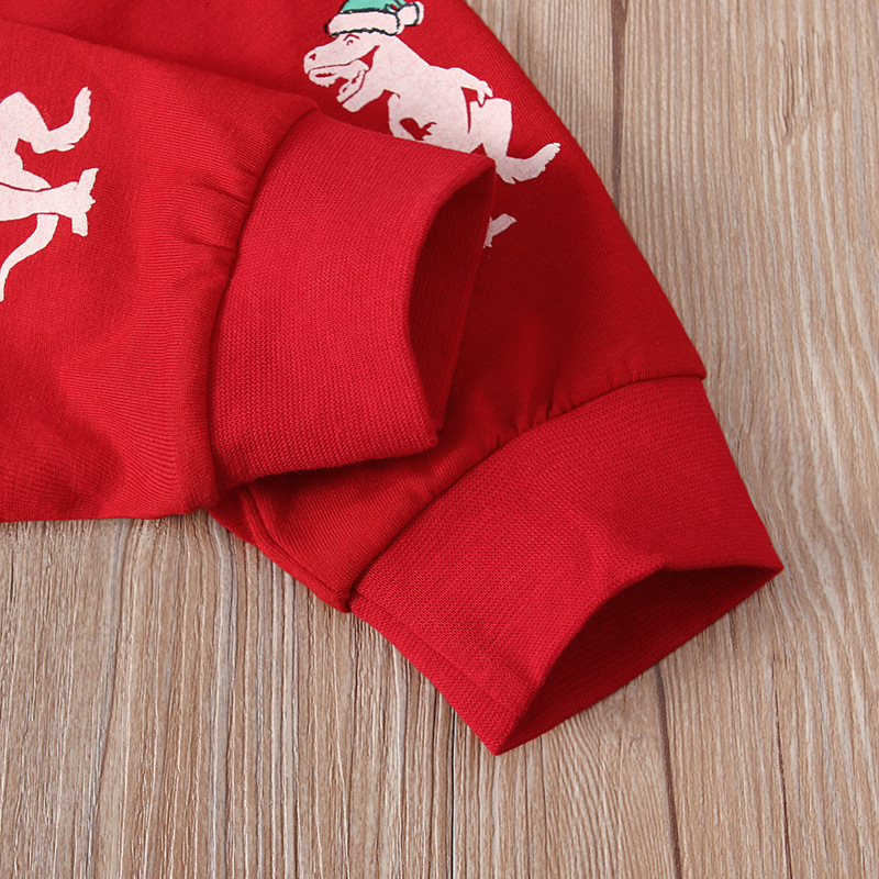 Children's Dinosaur Pattern T-Shirt And Trousers Set European American Style Long Sleeved Two-Piece Outfit For Boys Spring Autumn Home Wear_voghion.com