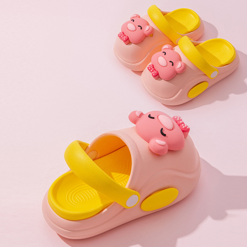 EVA Bear Children's Clogs Cartoon Non-Slip Thick Soft Sole Indoor And Outdoor Baby Sandals For Boys And Girls Summer Shoes_voghion.com