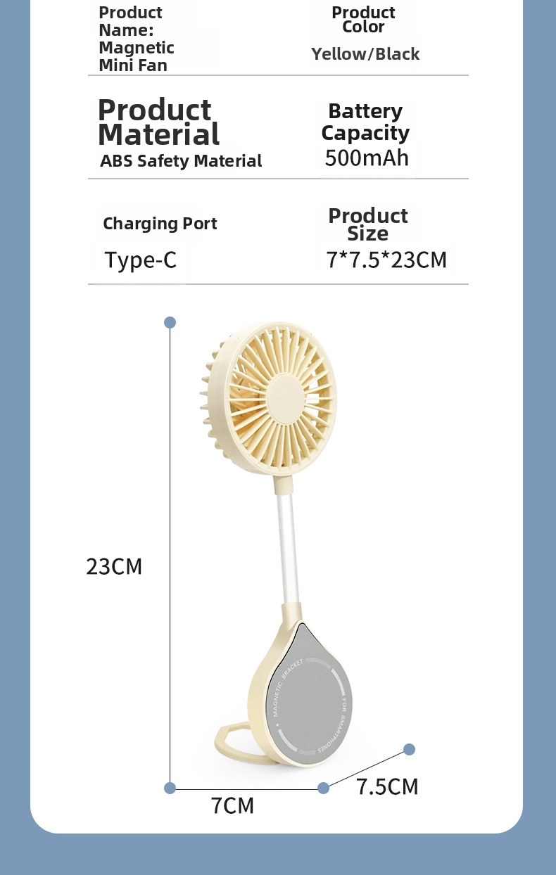 Portable Magnetic Gaming Phone Cooler With Usb Mini Desktop Fan_voghion.com