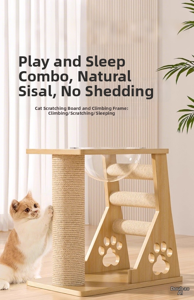 Luxury Cat Climbing Frame Multi Layer Tree With Bed And Pillar_voghion.com