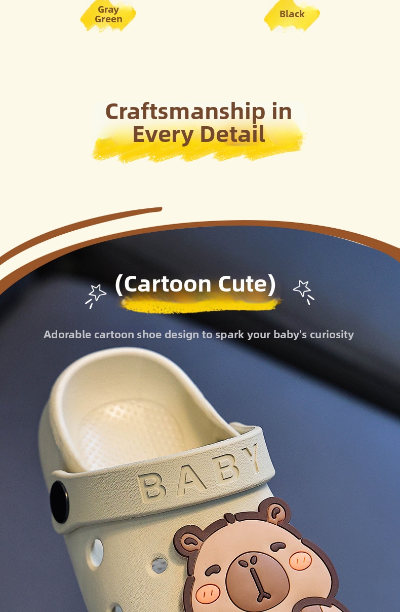 Childrens Reversible Clogs Non-slip Soft Soled Sandals Kids_voghion.com