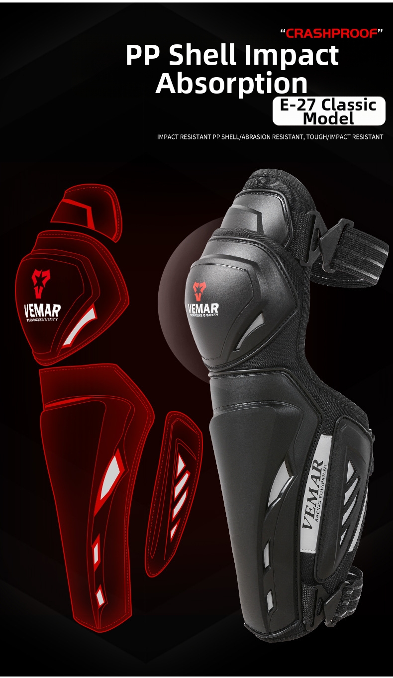 Motorcycle Knee Pads Lightweight Breathable Protective Gear Men_voghion.com