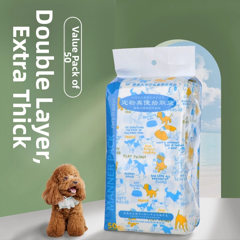 Sacs à déjections canines biodégradables avec distributeur – Sacs à déchets écologiques pour chiens, extra épais et étanches (50/100 unités)_voghion.com