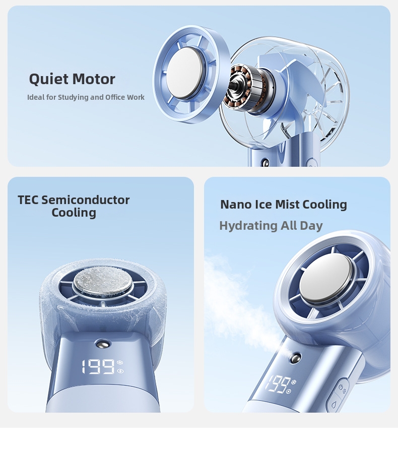 Handheld Mini Fan Portable Usb Cooling Fan With Spray Function_voghion.com