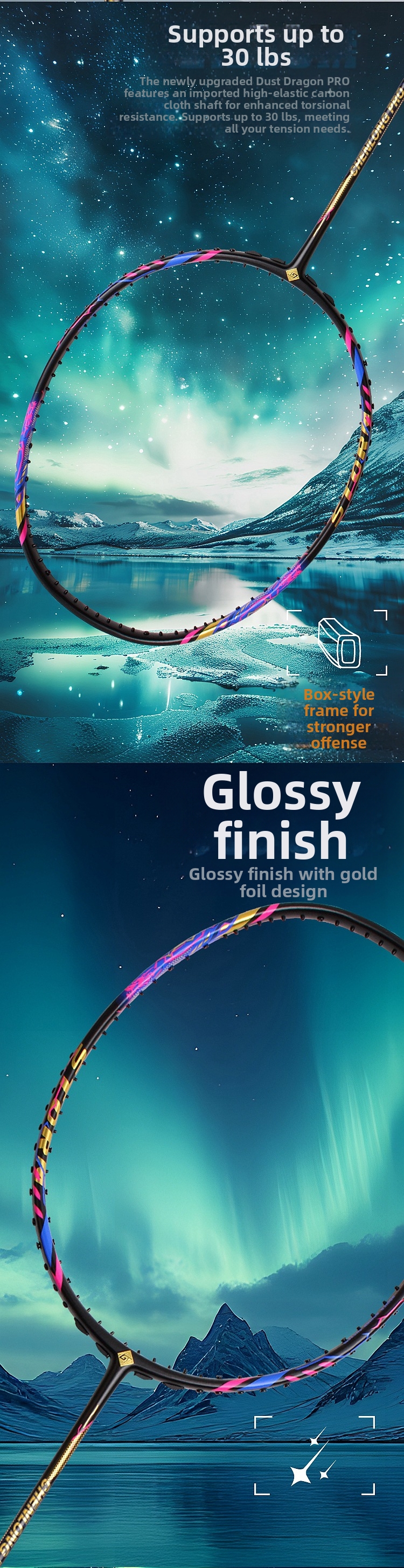 Lätt badmintonracket i kolfiber för offensiv spelstil_voghion.com