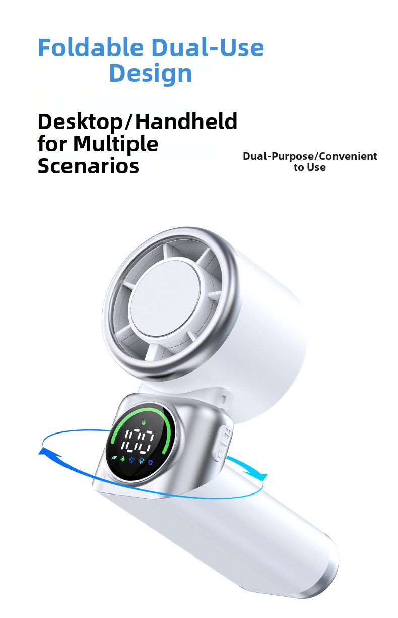 Handheld Portable Cooling Fan With Semiconductor Ice Compress_voghion.com