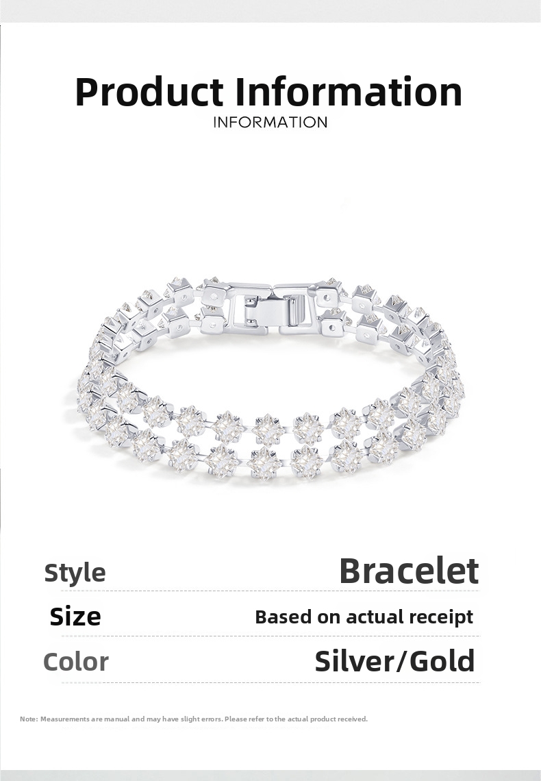 Luxury Full Diamond Bracelet Elegant Minimalist Chain Jewellery_voghion.com