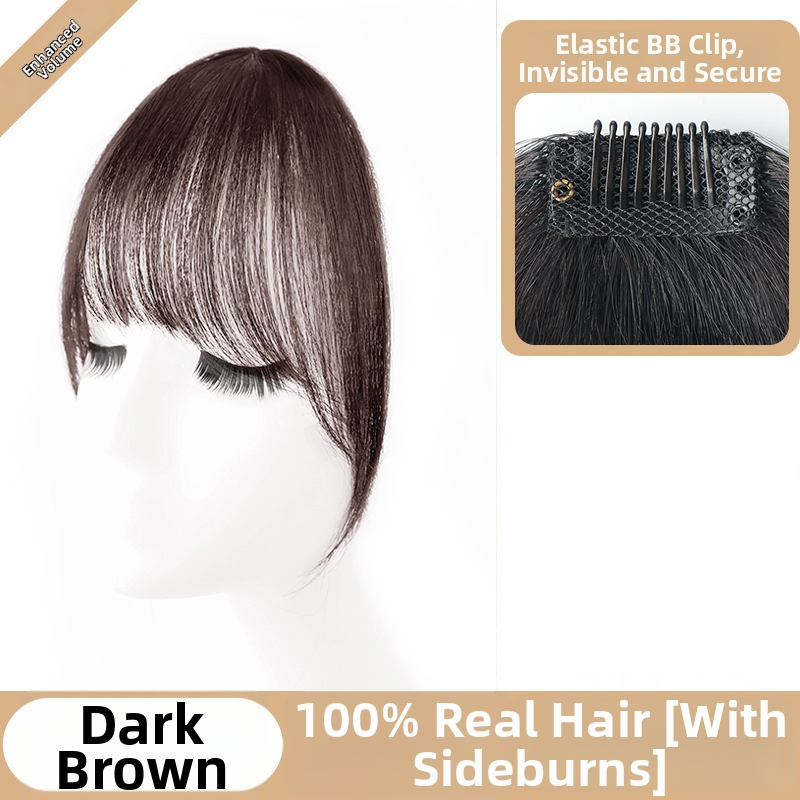 Air Bangs Wig For Women Real Hair Straight French Style Frontal Hair Extensions Synthetic Hair Reduction Magic Weapon For Age_voghion.com