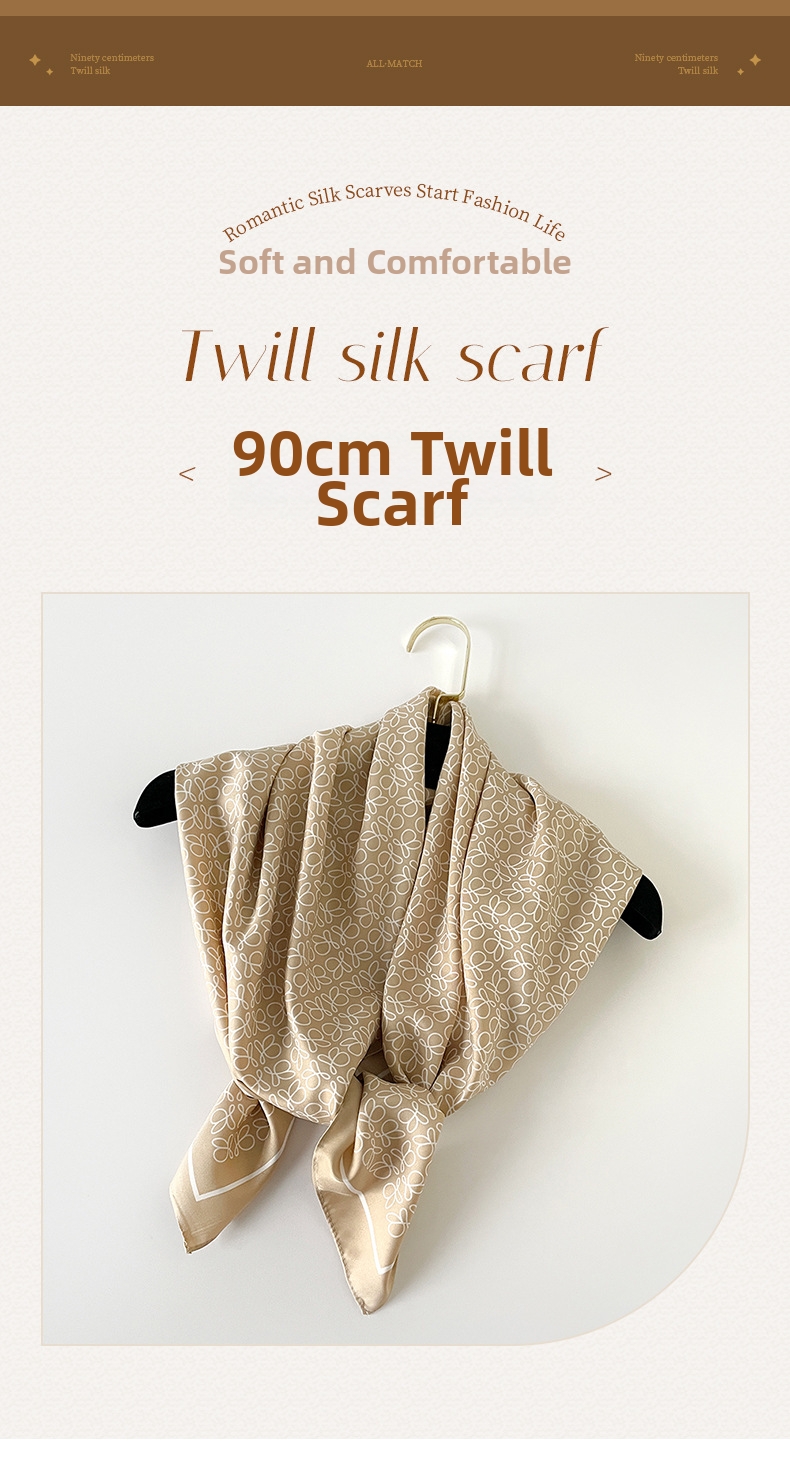 Square Printed Scarf For Women, Stylish Spring Summer Shawl_voghion.com