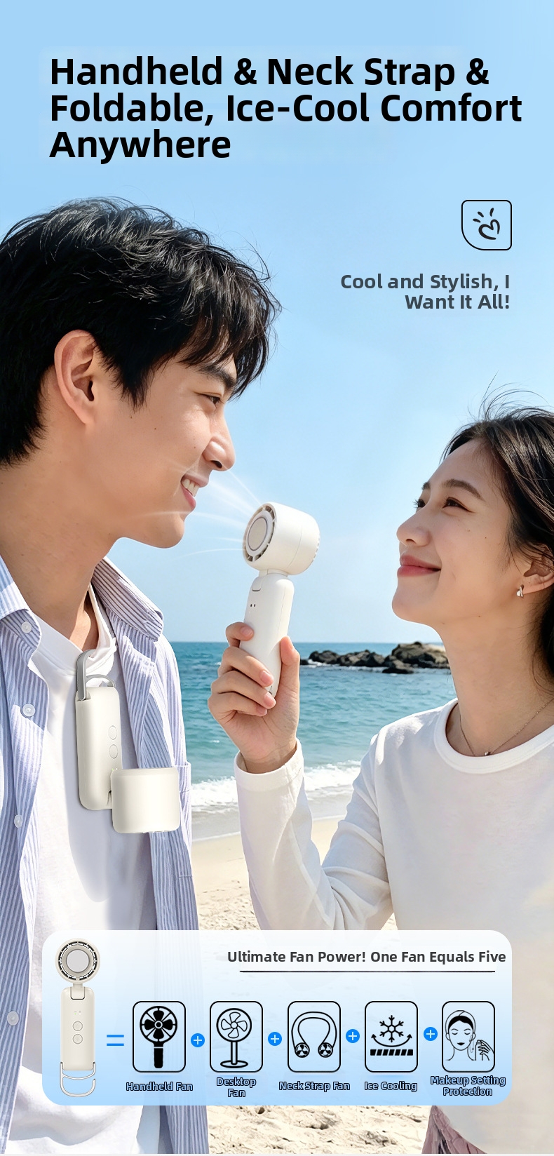 Portable Usb Handheld Fan With Digital Display For Quiet Cooling_voghion.com