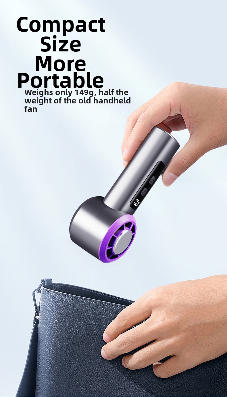 Handventilator Tragbar Usb Wiederaufladbar Mit Digitalanzeige_voghion.com