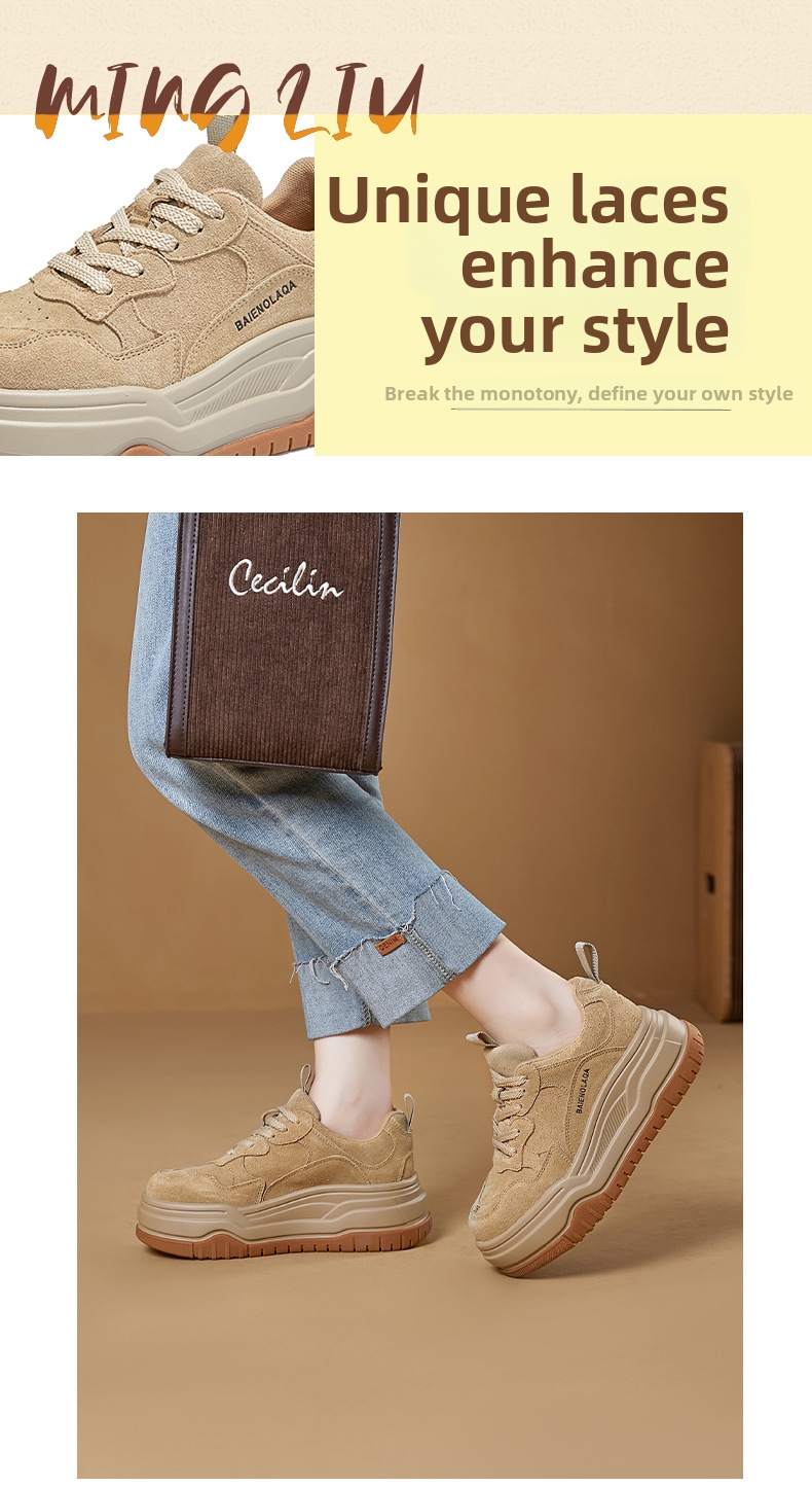 Women's White Retro Platform Trainers Height Increasing Sneakers_voghion.com